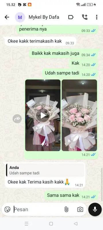 Testimonial Papan buket bunga GUNUNGSITOLI